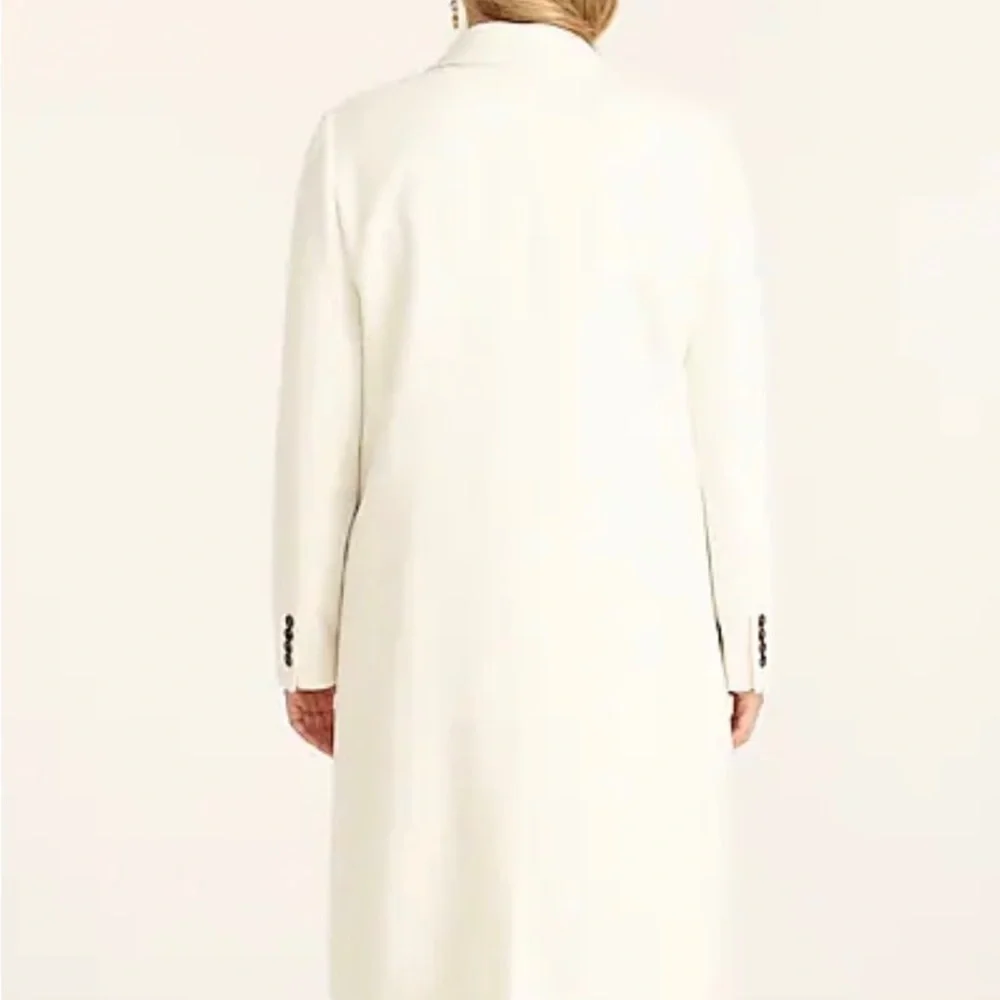 J.Crew Double-Breasted Topcoat in Italian Wool-Cashmere in Ivory Size 12